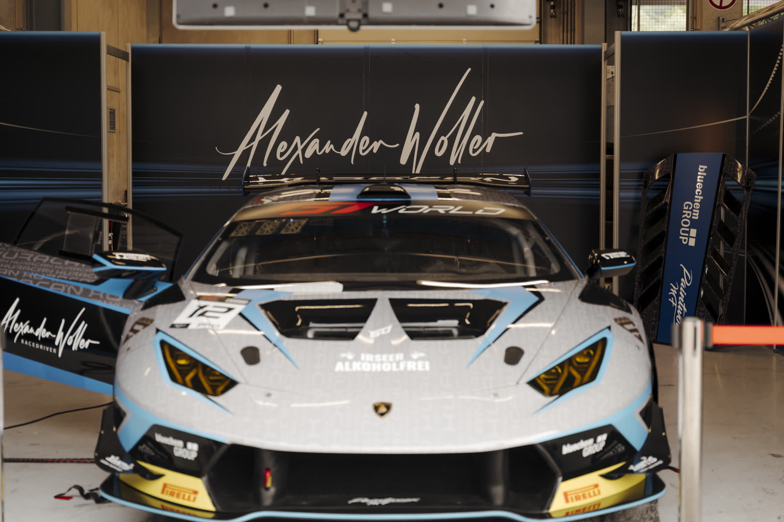 Lamborghini Huracán Super Trofeo von Alexander Woller in der Box, Red Bull Ring 2026